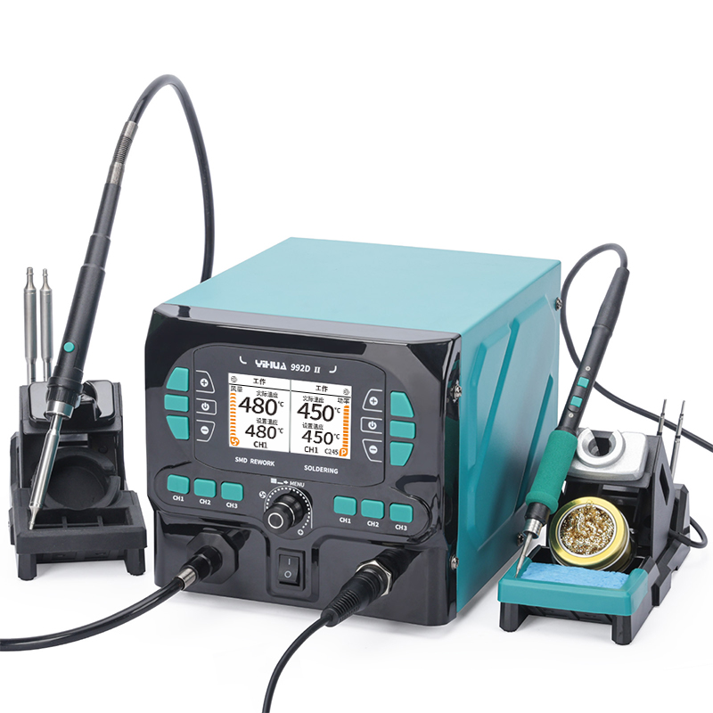 C210 Precision Soldering Station - YIHUA 992D-II สถานีบัดกรีแบบพกพา 2-in-1 พร้อมจอ LCD