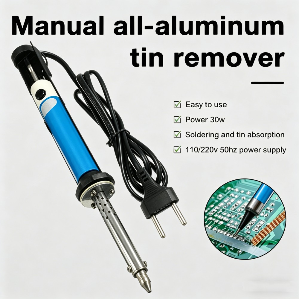Desoldering Pump Electric Vacuum Station - เครื่องดูดตะกั่วไฟฟ้าแบบปากกา AC 220V หัวแร้งบัดกรี 30W ปั๊มดูดตะกั่ว