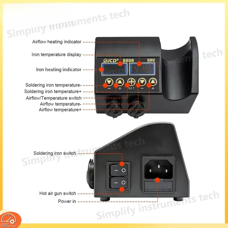 สถานีบัดกรี 8898 750W 2 in 1 ห - 2 In 1 Soldering Rework Station 750W บทวิจารณ์และราคา