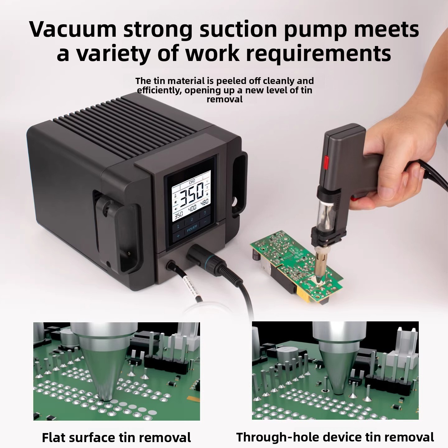 ปั๊มดูดตะกั่วไฟฟ้า 200W กำลังส - Desoldering Pump Electric Vacuum Station บทวิจารณ์และราคา